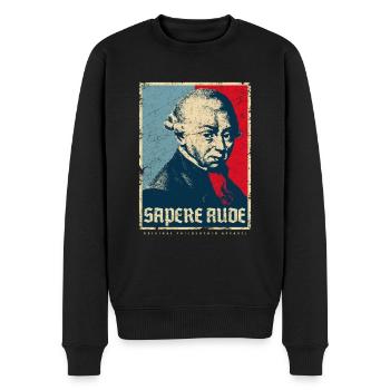SAPERE AUDE IMMANUEL KANT PHILOSOPHIE GESCHENK - Männer Premium Bio Pullover - Schwarz - Vorne - Nico (187cm)