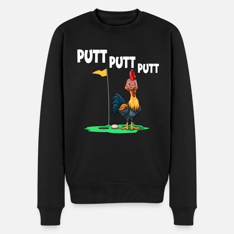 Putt Putt Putt Hühner Golf - Männer Premium Bio Pullover - Schwarz