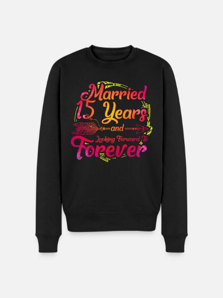 15th wedding anniversary - Men's Premium Organic Jumper - black