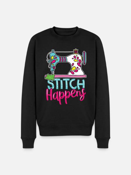 Stitch Happens - Men's Premium Organic Jumper - black