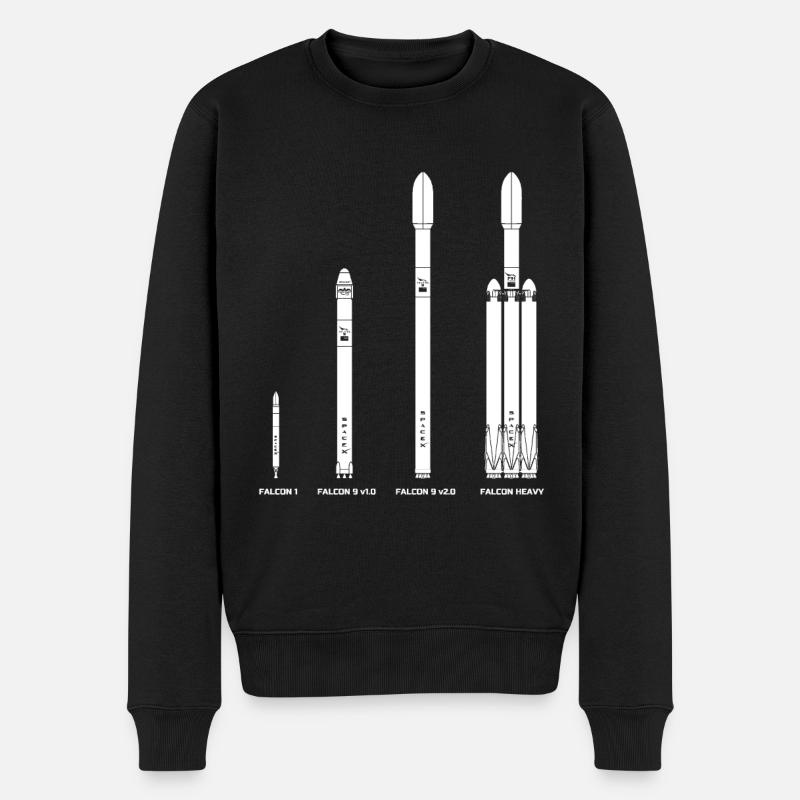 Falcon Raketen Evolution - Männer Premium Bio Pullover - Schwarz