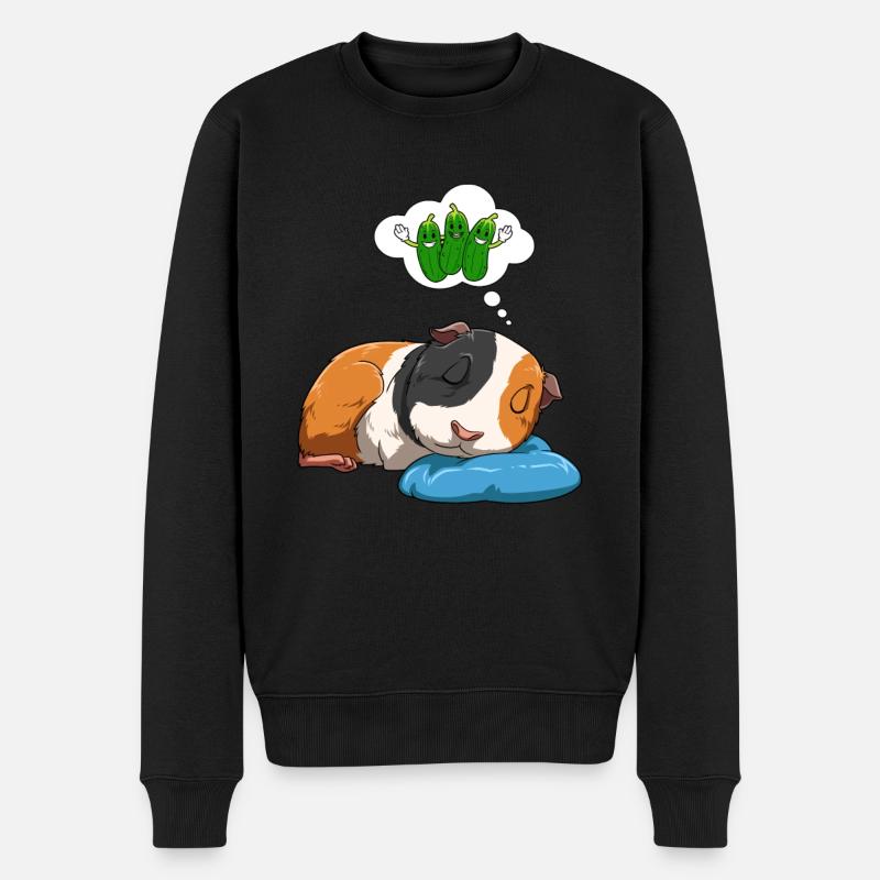 Meerschweinchen träumt von Gurken - Männer Premium Bio Pullover - Schwarz