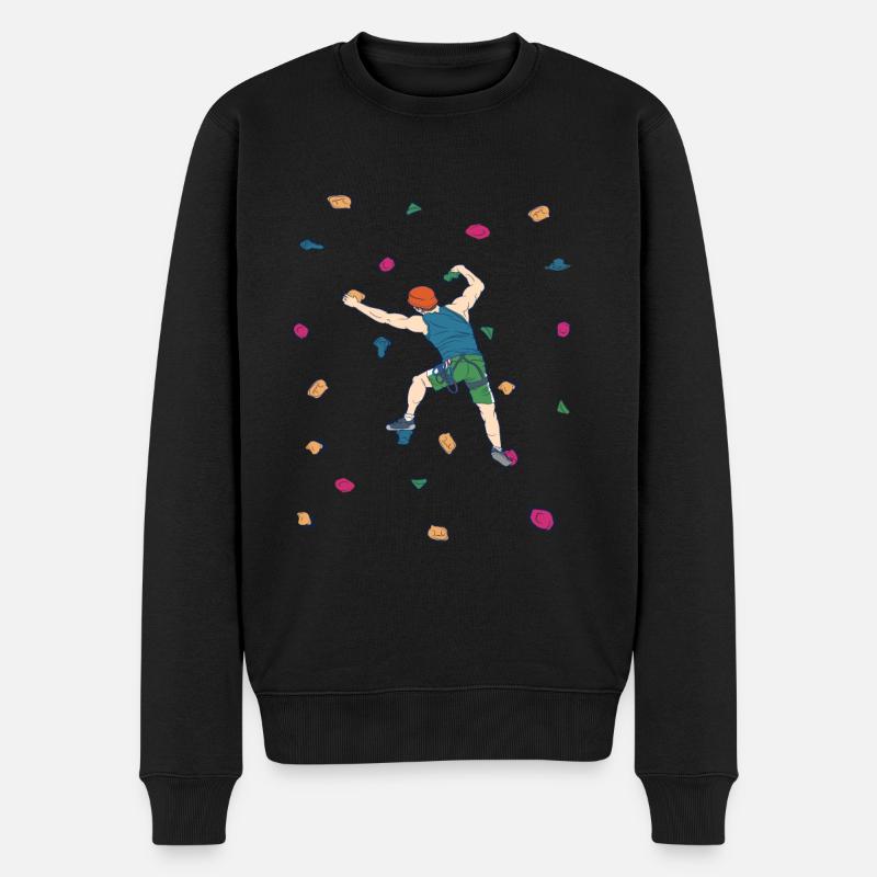 Bouldern Felsklettern Klettersport - Männer Premium Bio Pullover - Schwarz