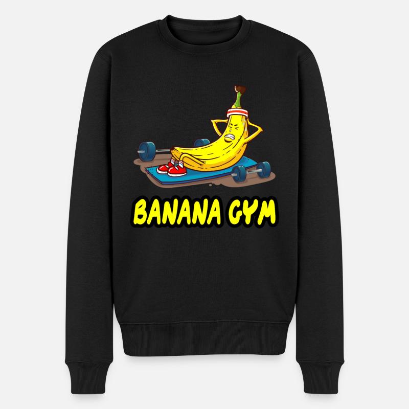 Fitness et bananes pour un - Pull Premium bio Homme - noir