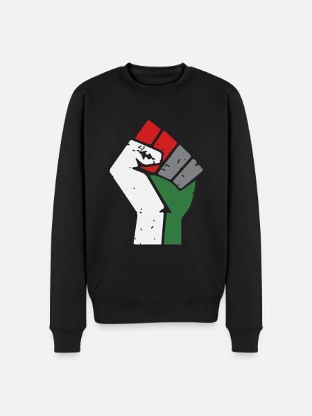 Free Gaza Palestine Fist - Men's Premium Organic Jumper - black