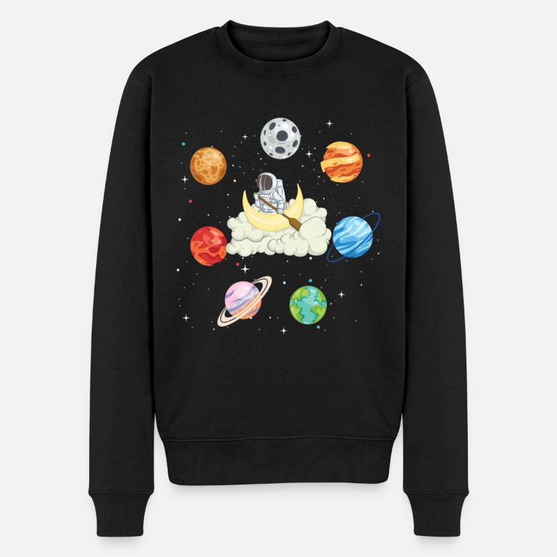 Astronaute Planète Aviron Nuage - Pull Premium bio Homme - noir