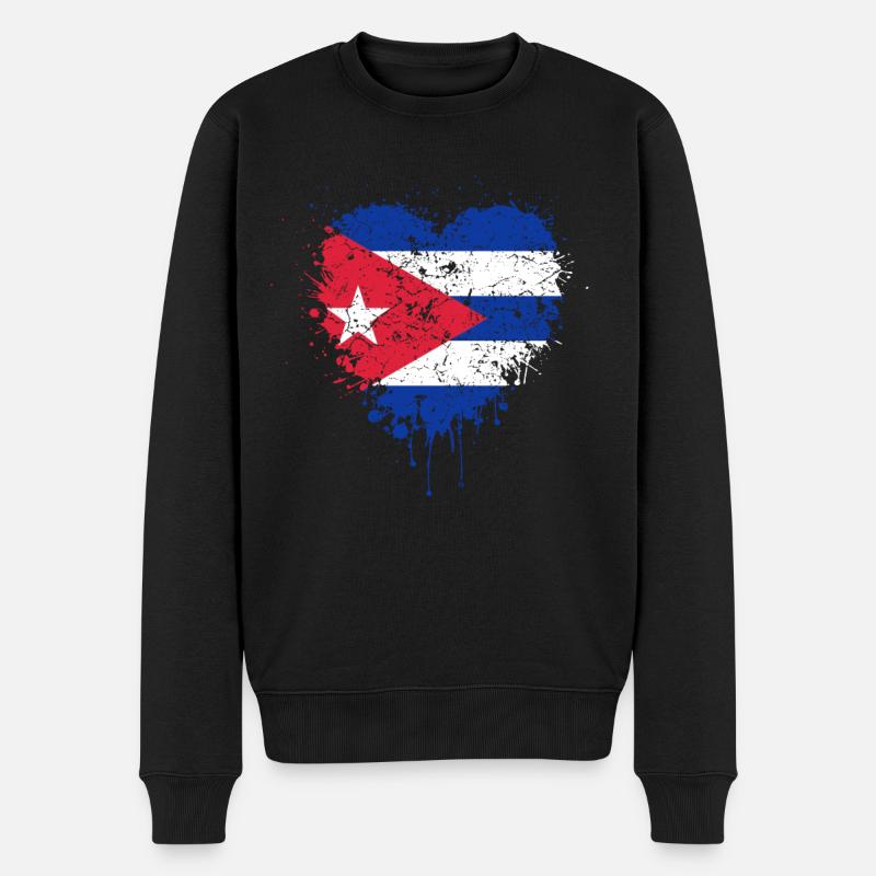 Drapeau de Cuba - Pull Premium bio Homme - noir