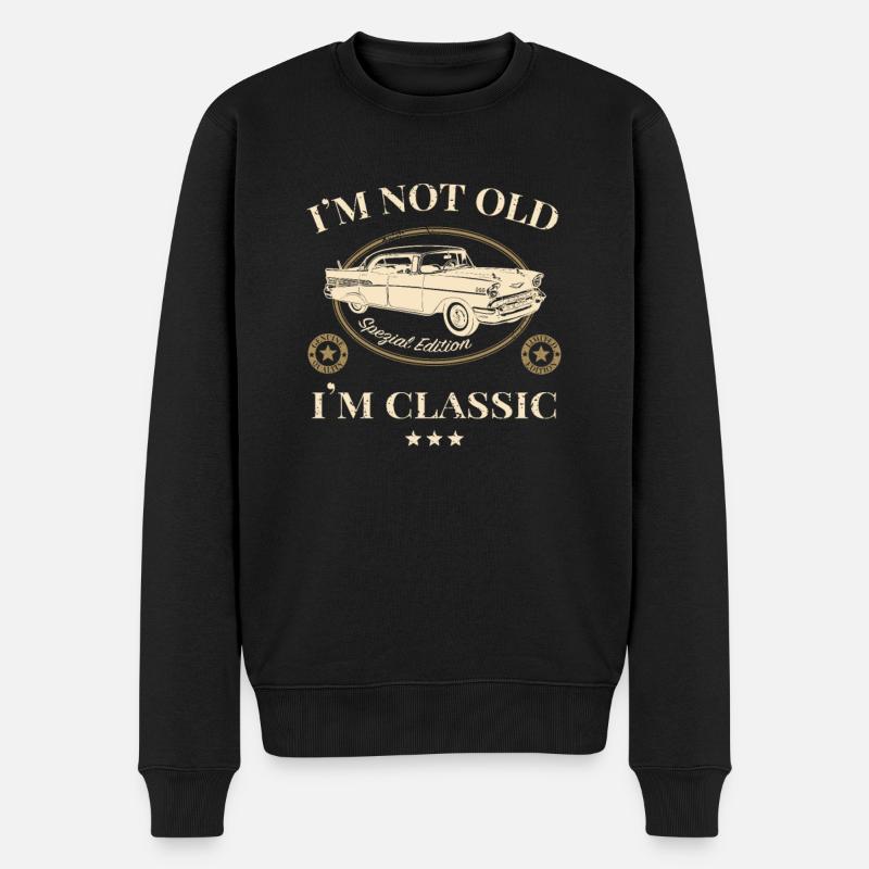 not old classic - Männer Premium Bio Pullover - Schwarz