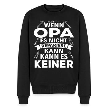 Wenn Opa es nicht Reparieren kann kann es keiner - Männer Premium Bio Pullover - Schwarz - Vorne - Nico (187cm)