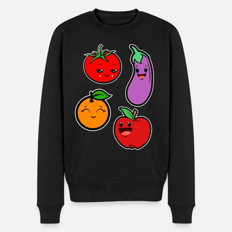 Baby Gemüse Früchte - Männer Premium Bio Pullover - Schwarz
