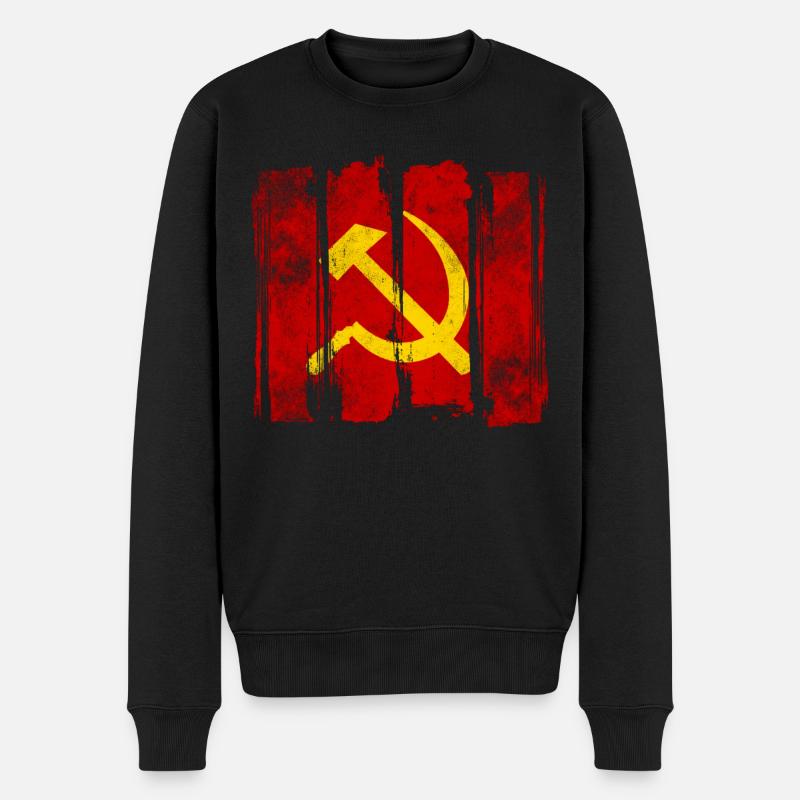 Kommunismus - Hammer und Sichel - Männer Premium Bio Pullover - Schwarz