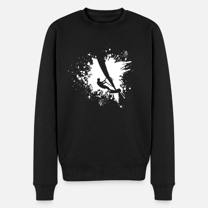 Windsurfer - Männer Premium Bio Pullover - Schwarz