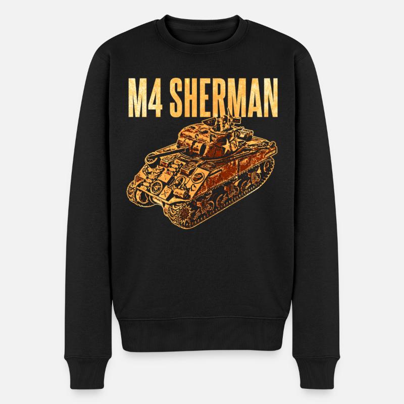 M4 Sherman Panzer - Männer Premium Bio Pullover - Schwarz