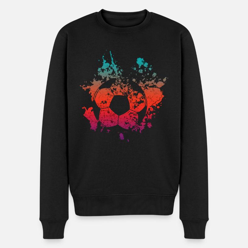 Fussball Ball - Männer Premium Bio Pullover - Schwarz