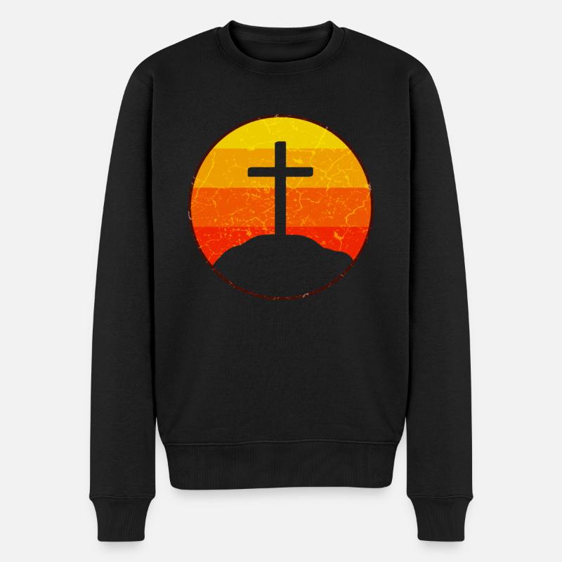 Kreuz - Christentum - Männer Premium Bio Pullover - Schwarz
