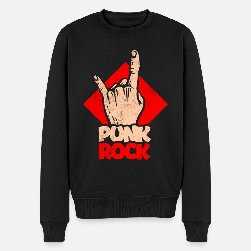 Punk rock - Pull Premium bio Homme - noir