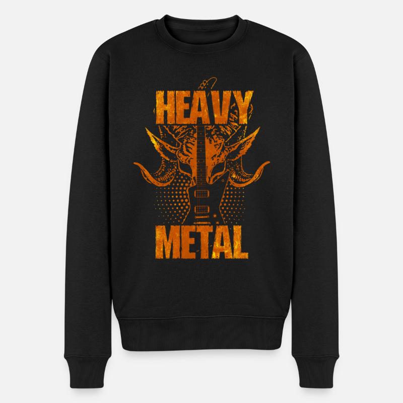 Heavy Metal Musik - Männer Premium Bio Pullover - Schwarz