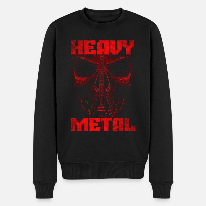Heavy Metal - Männer Premium Bio Pullover - Schwarz