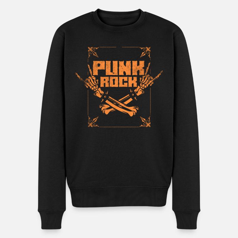 Punk rock - Pull Premium bio Homme - noir