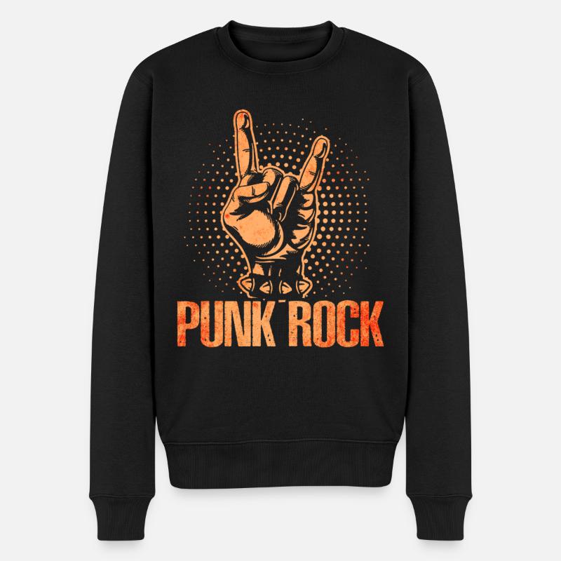 Punk rock - Pull Premium bio Homme - noir