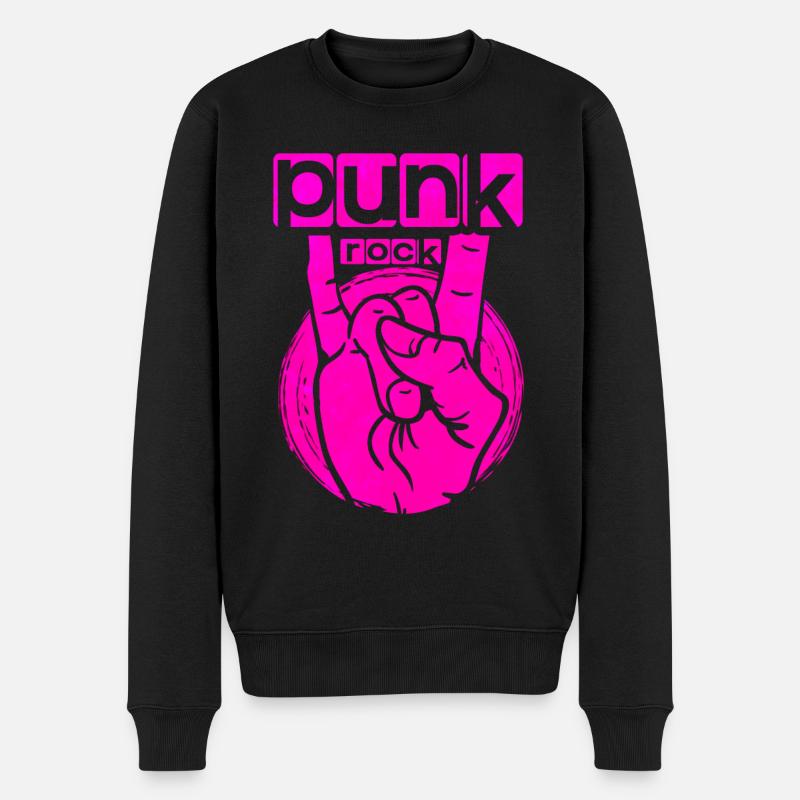 Punk Rock - Männer Premium Bio Pullover - Schwarz