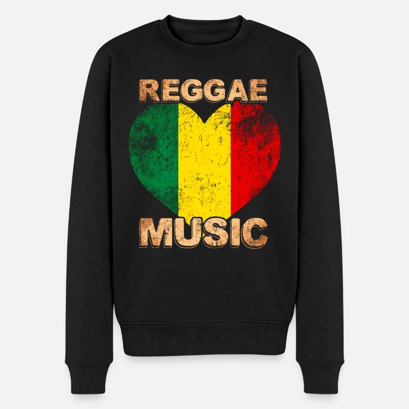 Reggae Musik - Männer Premium Bio Pullover - Schwarz