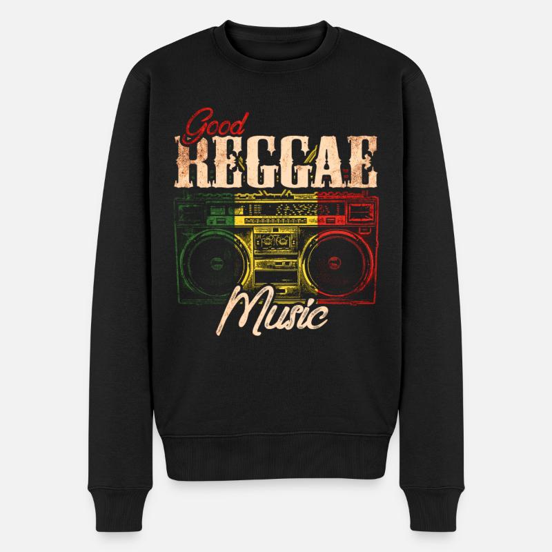 Reggae Musik - Männer Premium Bio Pullover - Schwarz