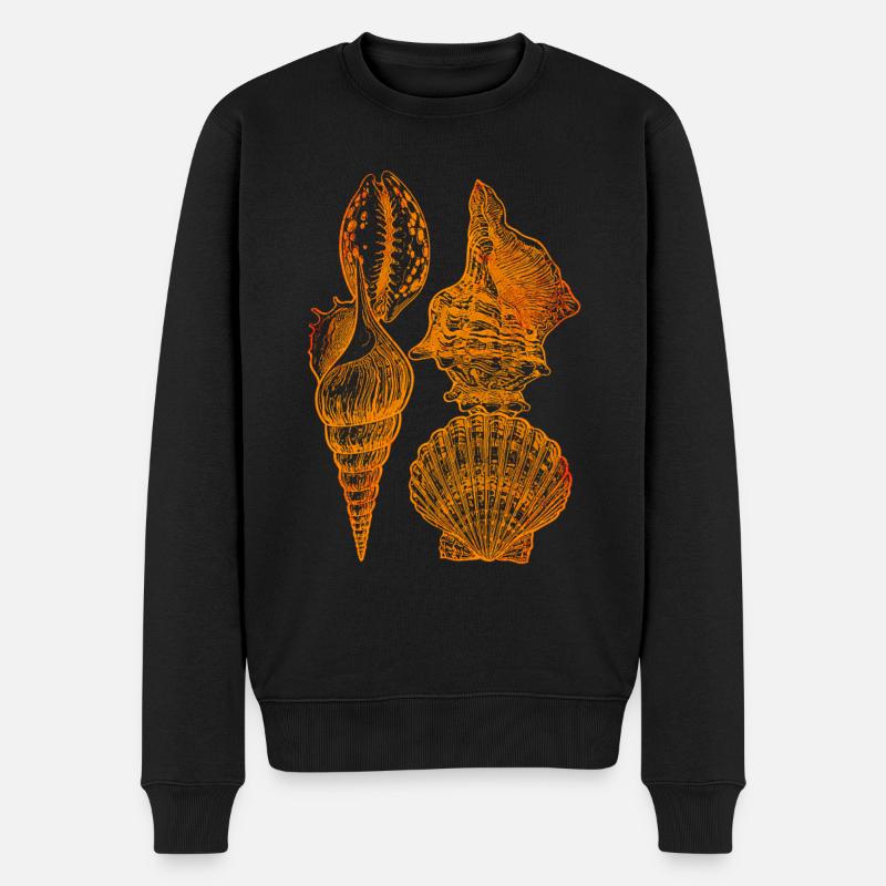 Muscheln - Männer Premium Bio Pullover - Schwarz