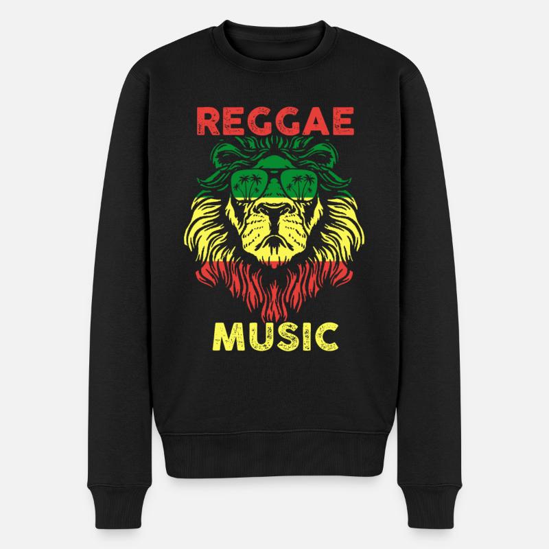 Reggae Music Lion - Pull Premium bio Homme - noir