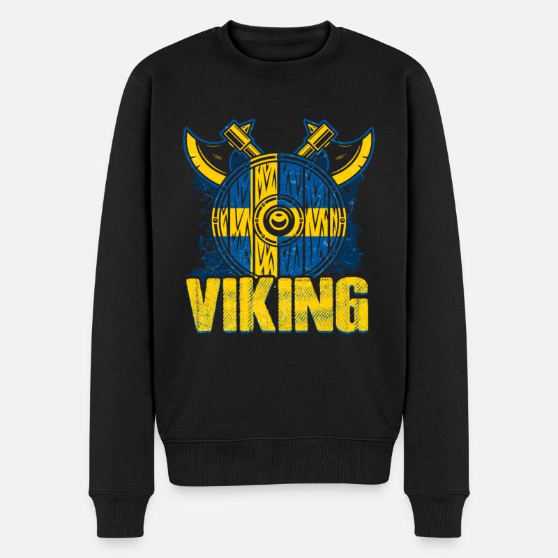 Schwedischer Wikinger - Männer Premium Bio Pullover - Schwarz