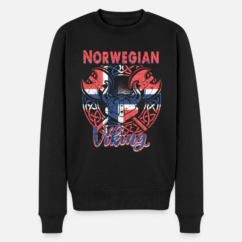 Norwegischer Wikinger - Männer Premium Bio Pullover - Schwarz