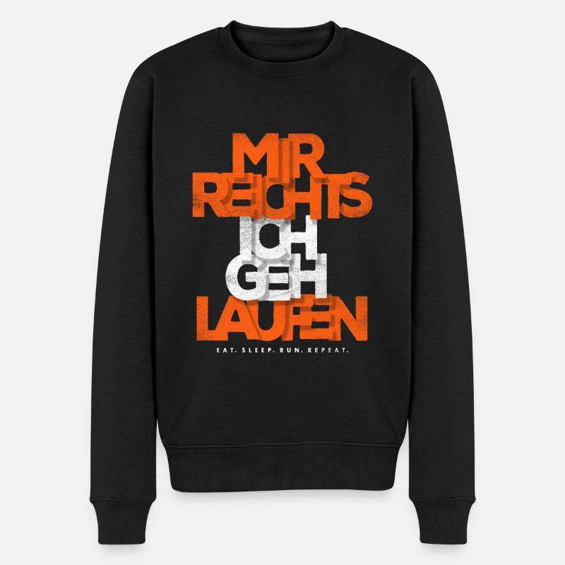 MIR REICHTS ICH GEH LAUFEN LAUFTRAINING GESCHENK - Männer Premium Bio Pullover - Schwarz