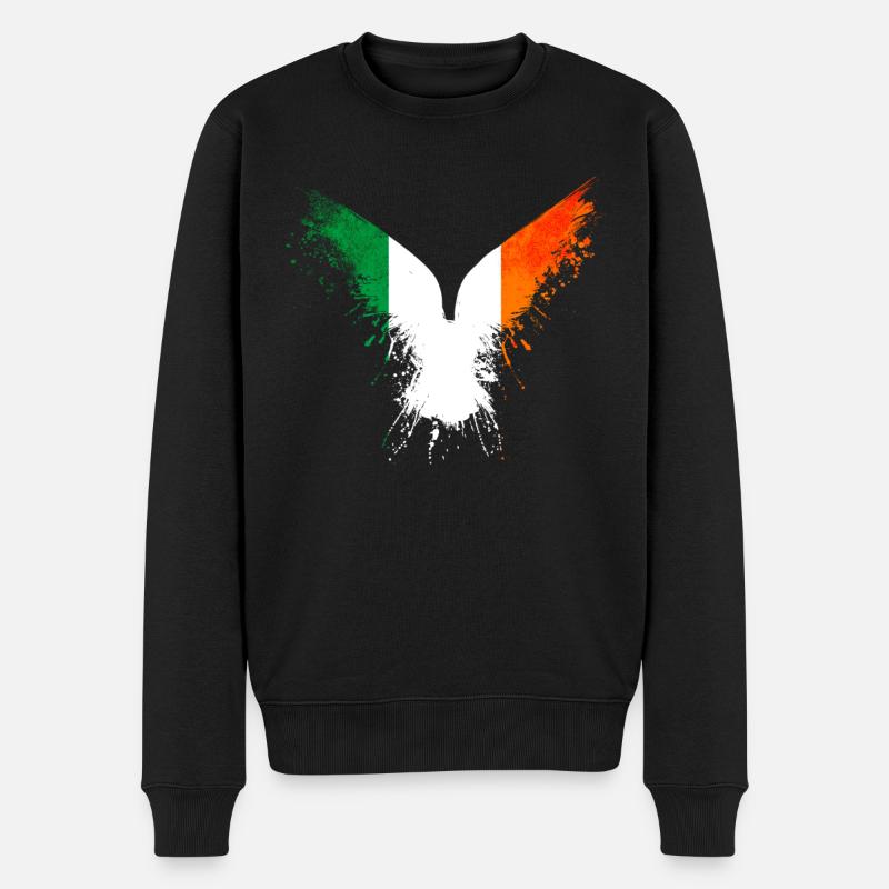 Irland Flagge - Männer Premium Bio Pullover - Schwarz