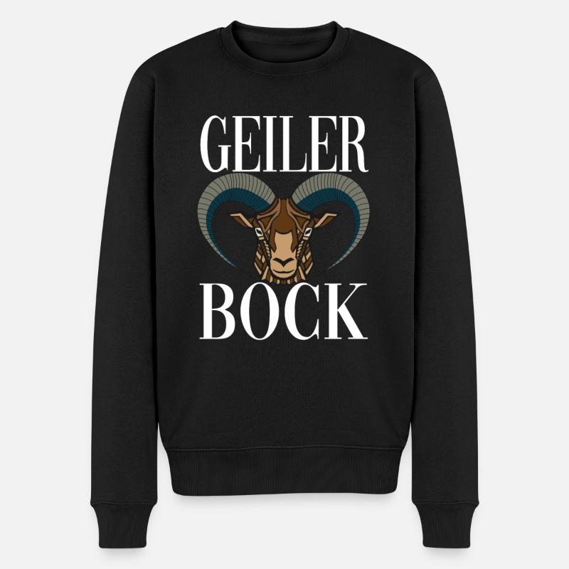 Geiler Bock - Männer Premium Bio Pullover - Schwarz