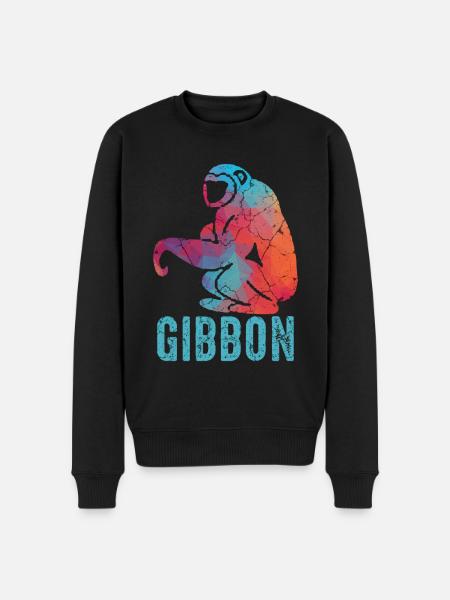 Gibbon Monkey - Men's Premium Organic Jumper - black