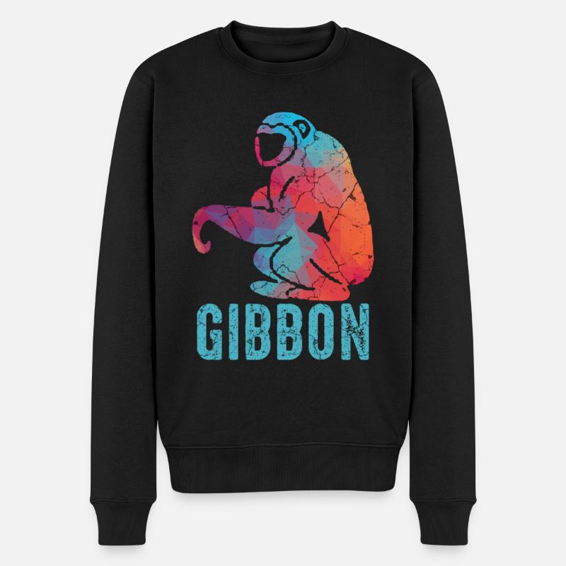 Gibbon Affe - Männer Premium Bio Pullover - Schwarz