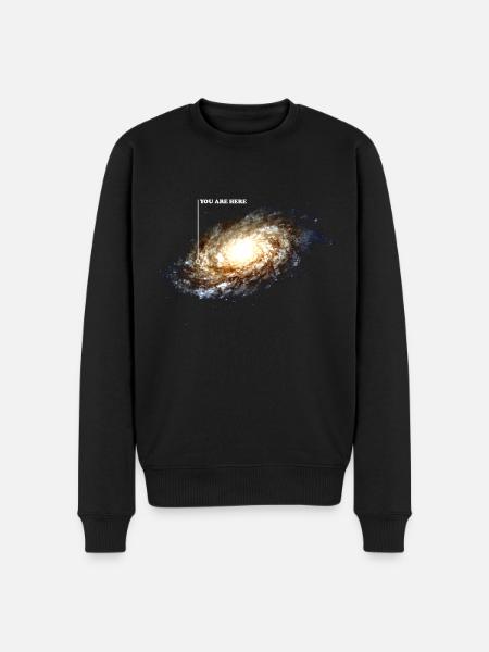 Du er her i galaksen - Økologisk premium-sweatshirt til mænd - sort