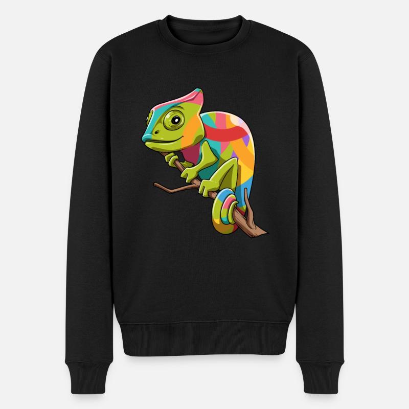 Chamäleon Leguane Zucht Reptilien - Männer Premium Bio Pullover - Schwarz