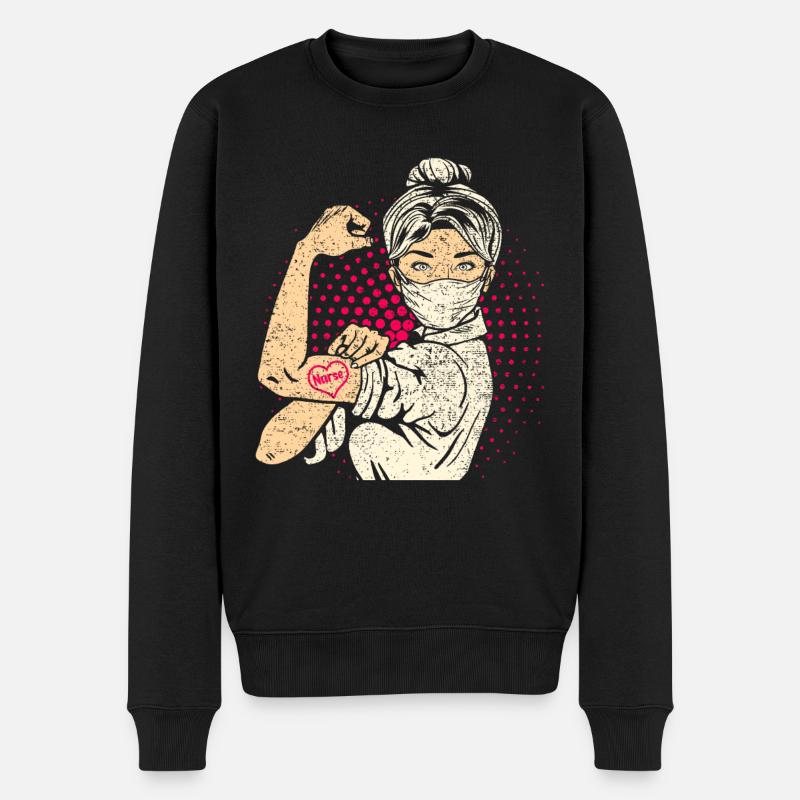 Krankenschwester - Männer Premium Bio Pullover - Schwarz
