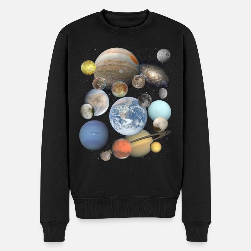 Planeten Sonnensystem Galaxie Universum Weltraum - Männer Premium Bio Pullover - Schwarz