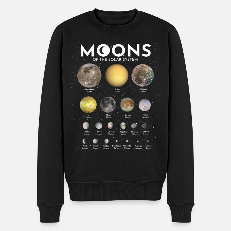 Monde des Sonnensystems - Männer Premium Bio Pullover - Schwarz