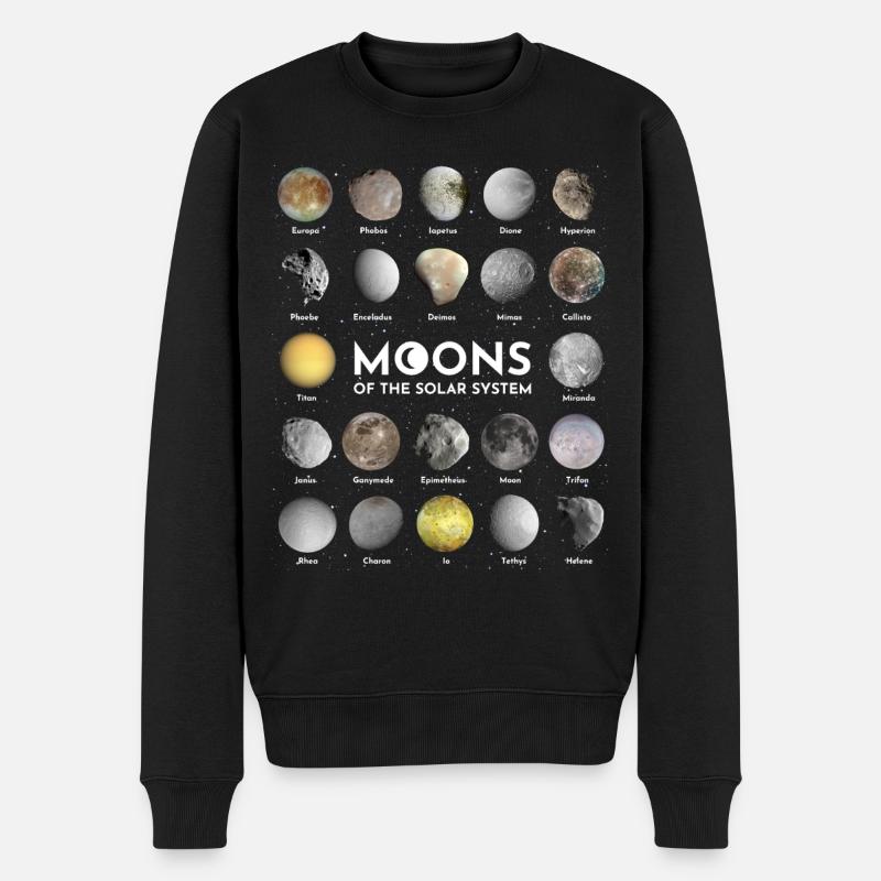 Lunes du système solaire - Pull Premium bio Homme - noir