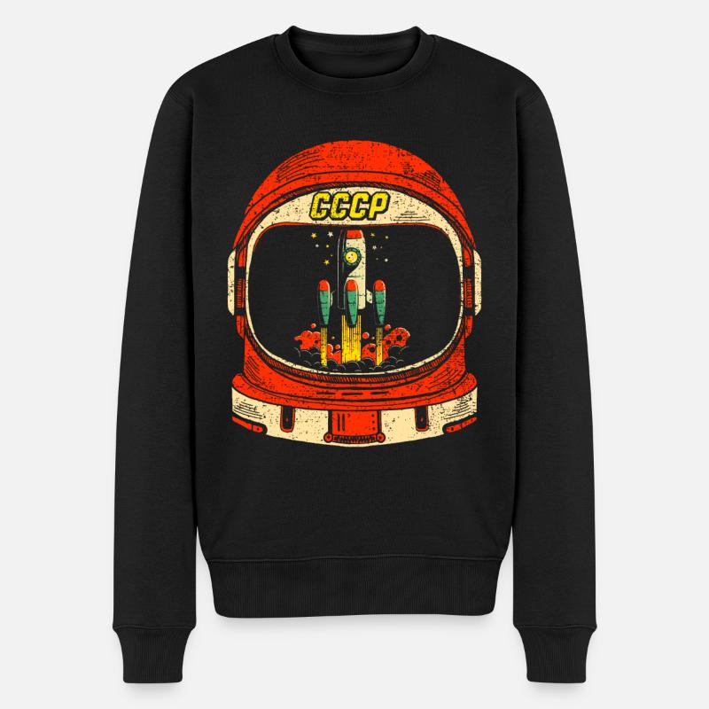 Kosmonaut - Männer Premium Bio Pullover - Schwarz