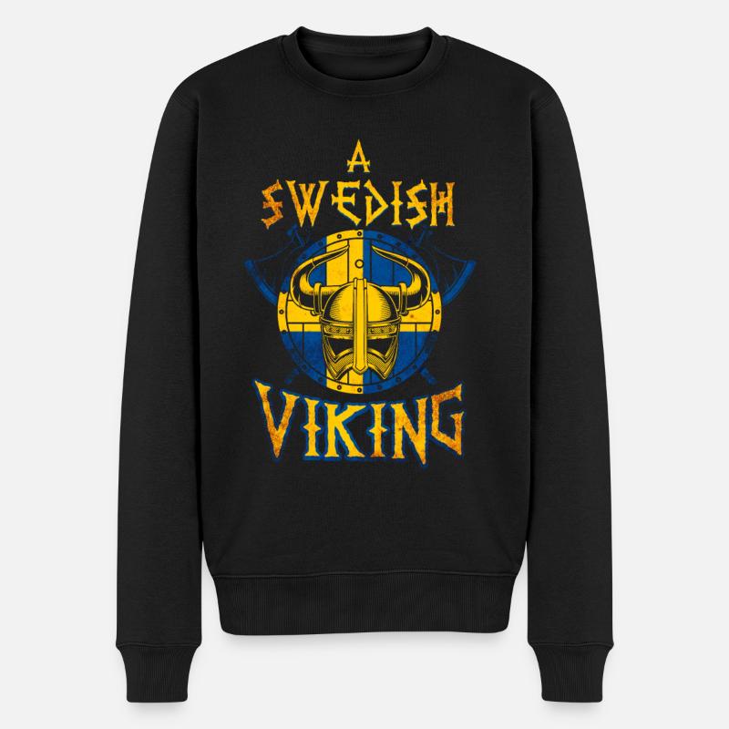 Schweden Wikinger - Männer Premium Bio Pullover - Schwarz
