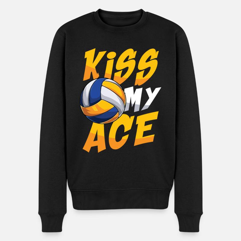 Kiss My Ace - Männer Premium Bio Pullover - Schwarz