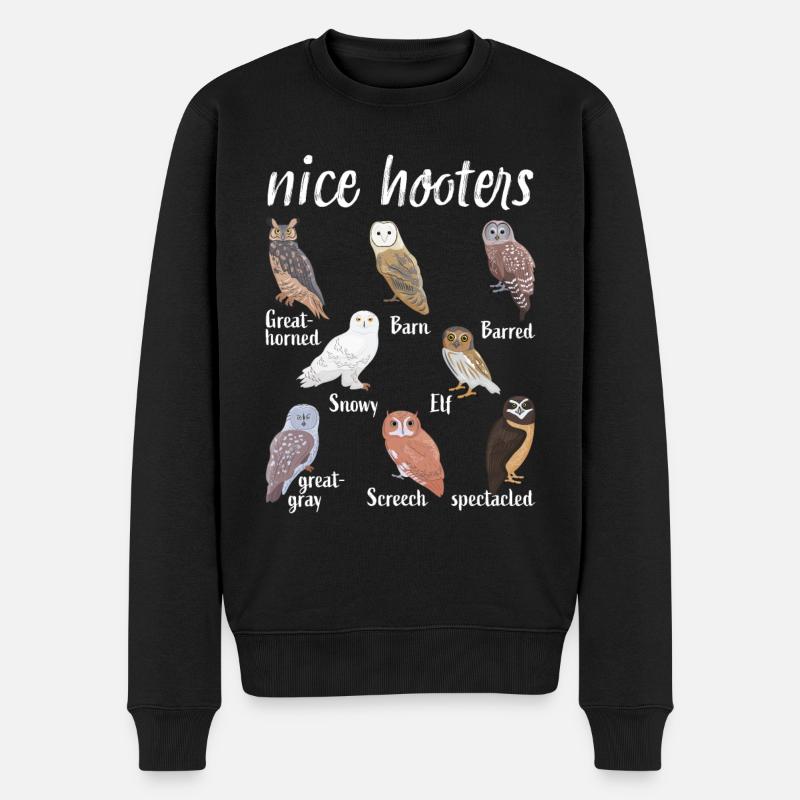Schöne Hooters Eule Vogel Liebhaber Wortspiel Geschenk - Männer Premium Bio Pullover - Schwarz