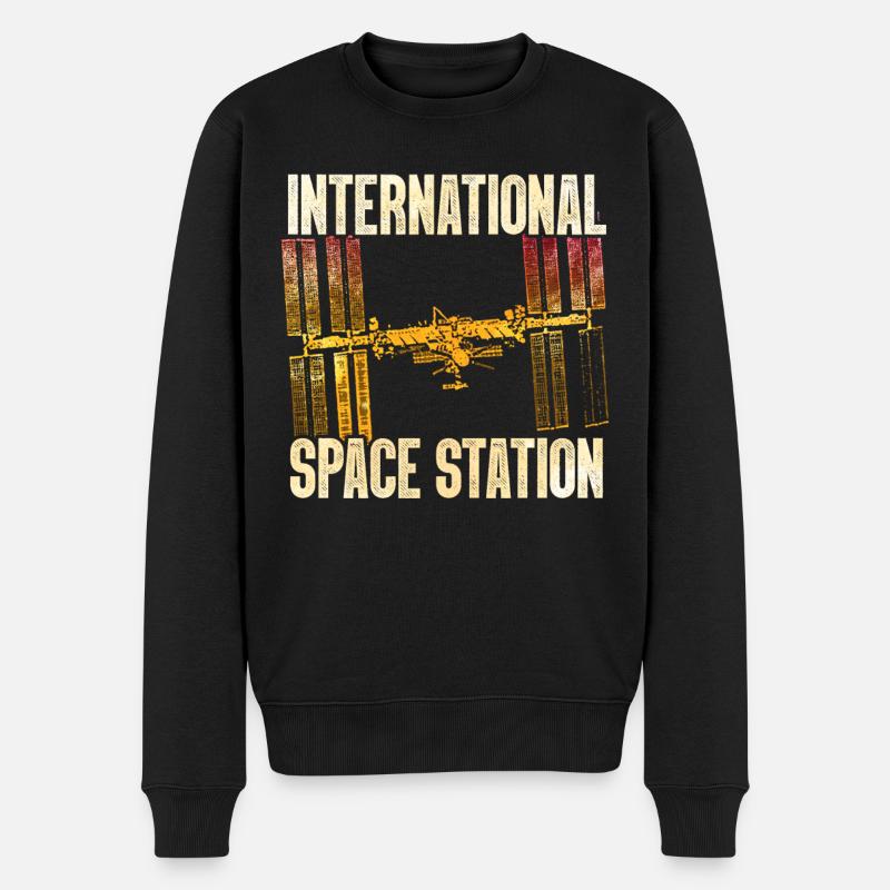 ISS - Internationale Raumstation - Männer Premium Bio Pullover - Schwarz