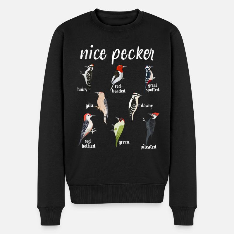 Specht Schöner Specht Lustiger Vogel Weihnachtsgeschenk - Männer Premium Bio Pullover - Schwarz