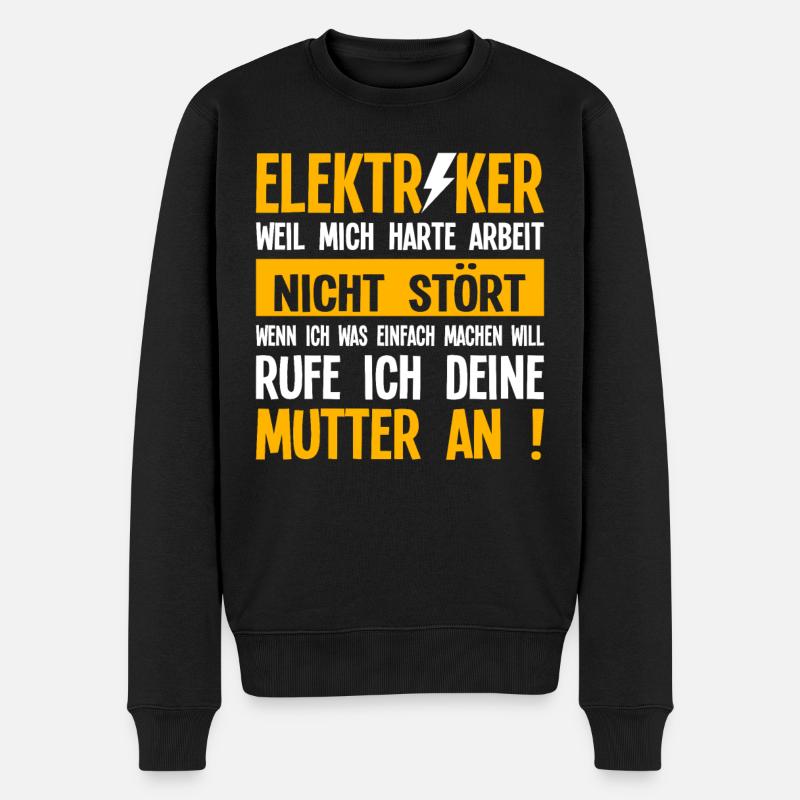 Elektriker Elektroniker Elektroingenieur - Männer Premium Bio Pullover - Schwarz