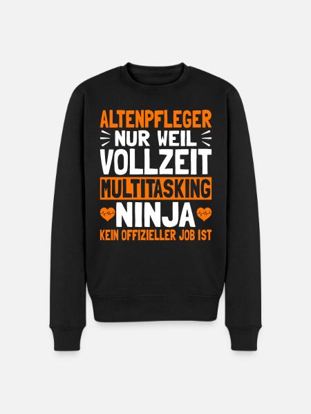 Altenpflege Altenpfleger Pflegekraft - Männer Premium Bio Pullover - Schwarz